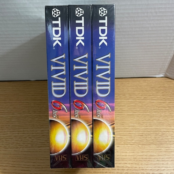 TDK Vivid High Grade VHS Tapes 6 Hours T-120 3 Pack Brand New Factory Sealed - Picture 3 of 6